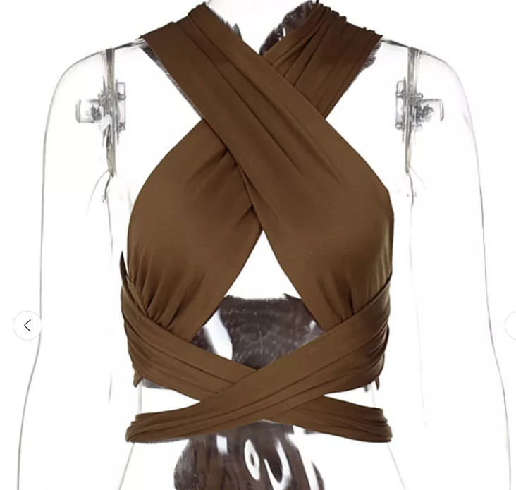 Evie | Crop Top with Criss-cross Halter