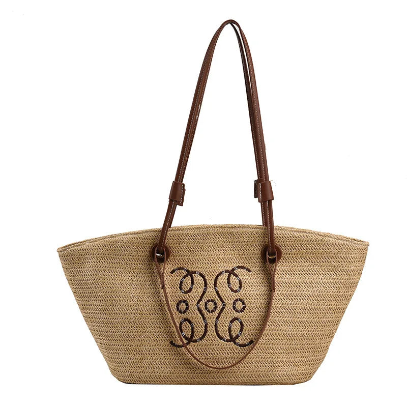 Lakelyn | Boho Beach Bag with Monogram Stitching