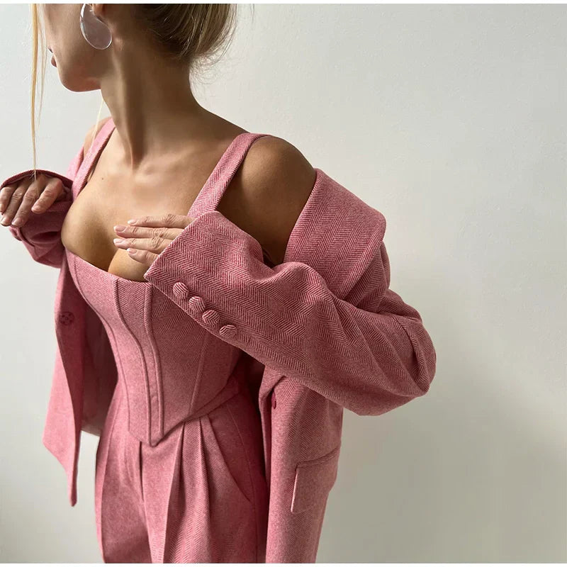 Pat | Suit set with corset top, blazer and trousers