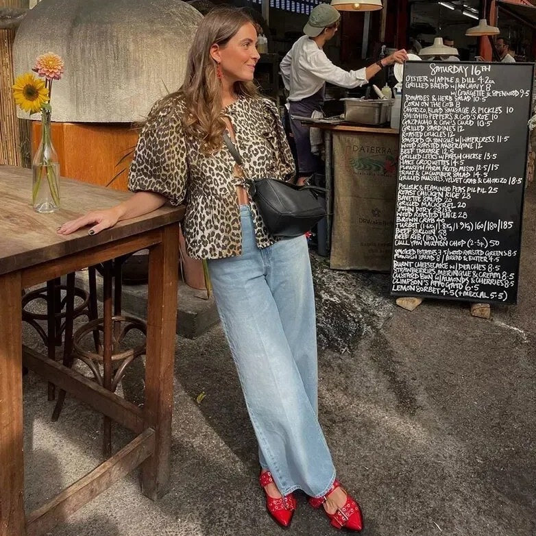 Cleta | Blouse with Leopard Print