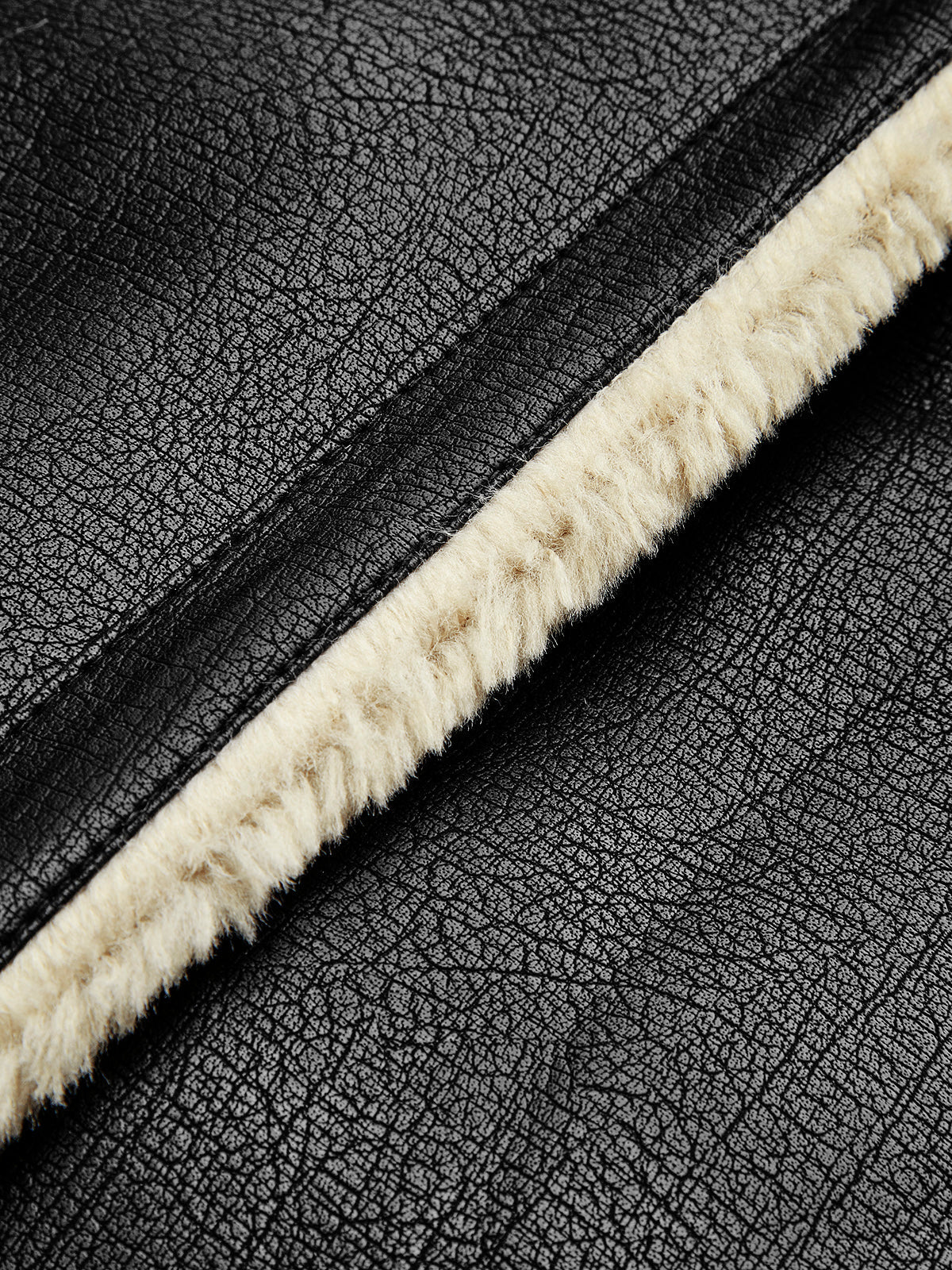 Viviana | Black Bomber Jacket Shearling Lined
