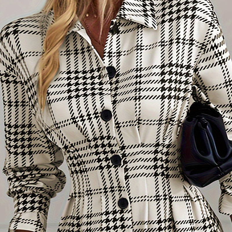 Milissa | Checked Shirt Dress with Waist