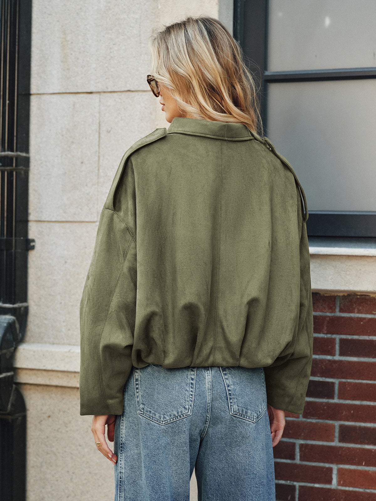 Elodie | Jacket Suede look Green