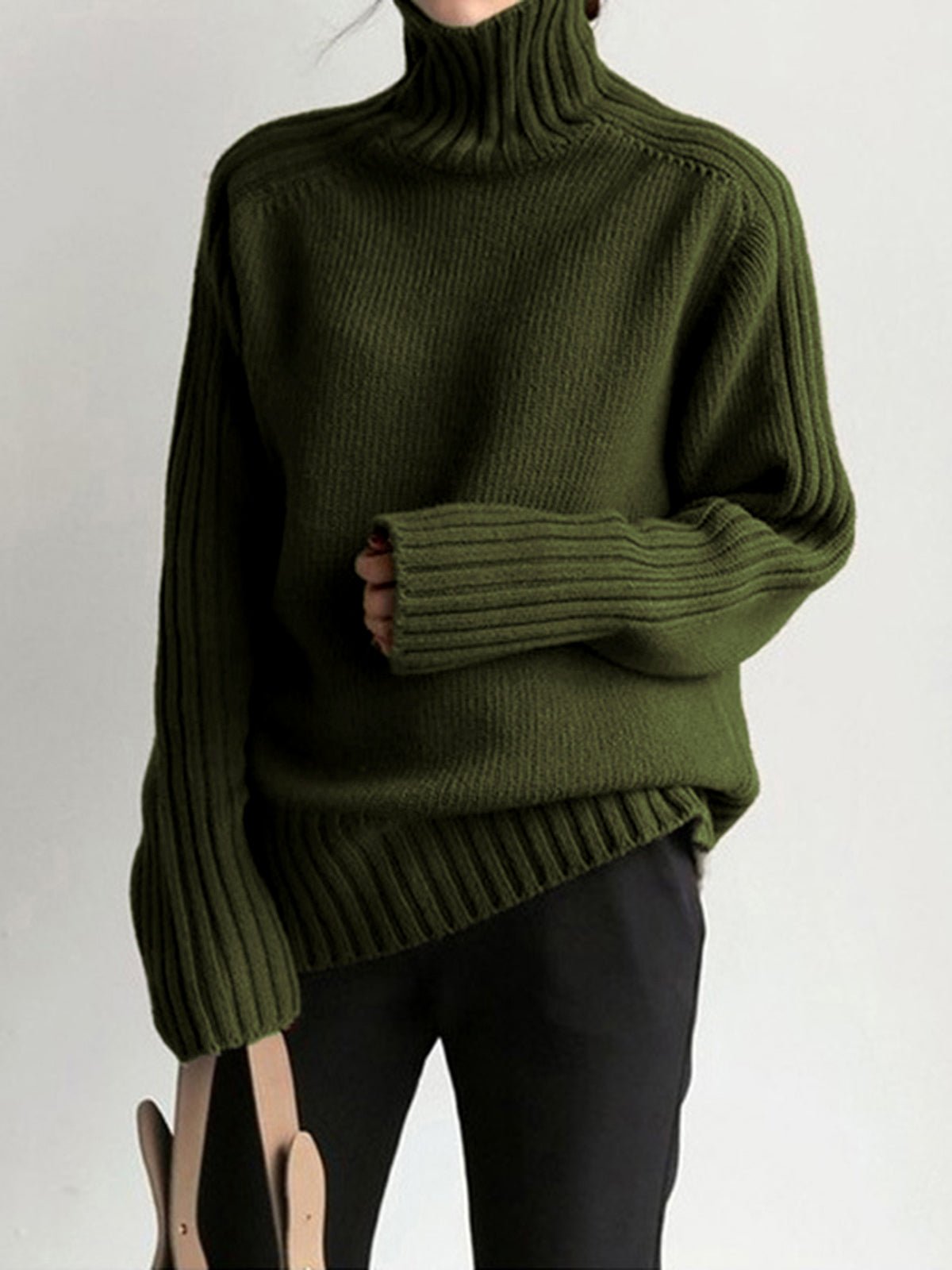 Cecily | Women's Ribbed High Neck Turtleneck