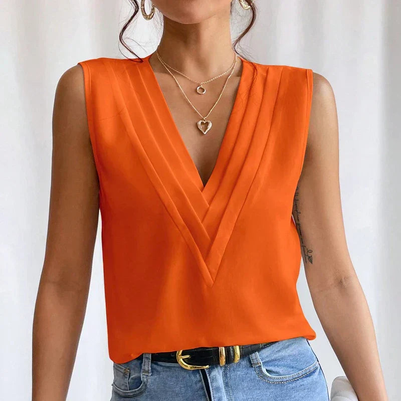 Anja | Blouse with deep V-neck