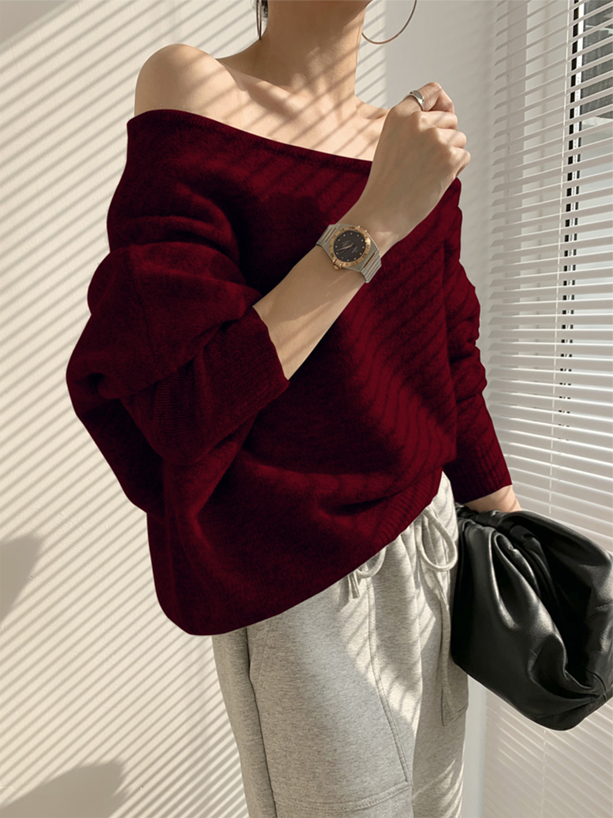 Ethelyn | Sweater Asymmetric Shoulder