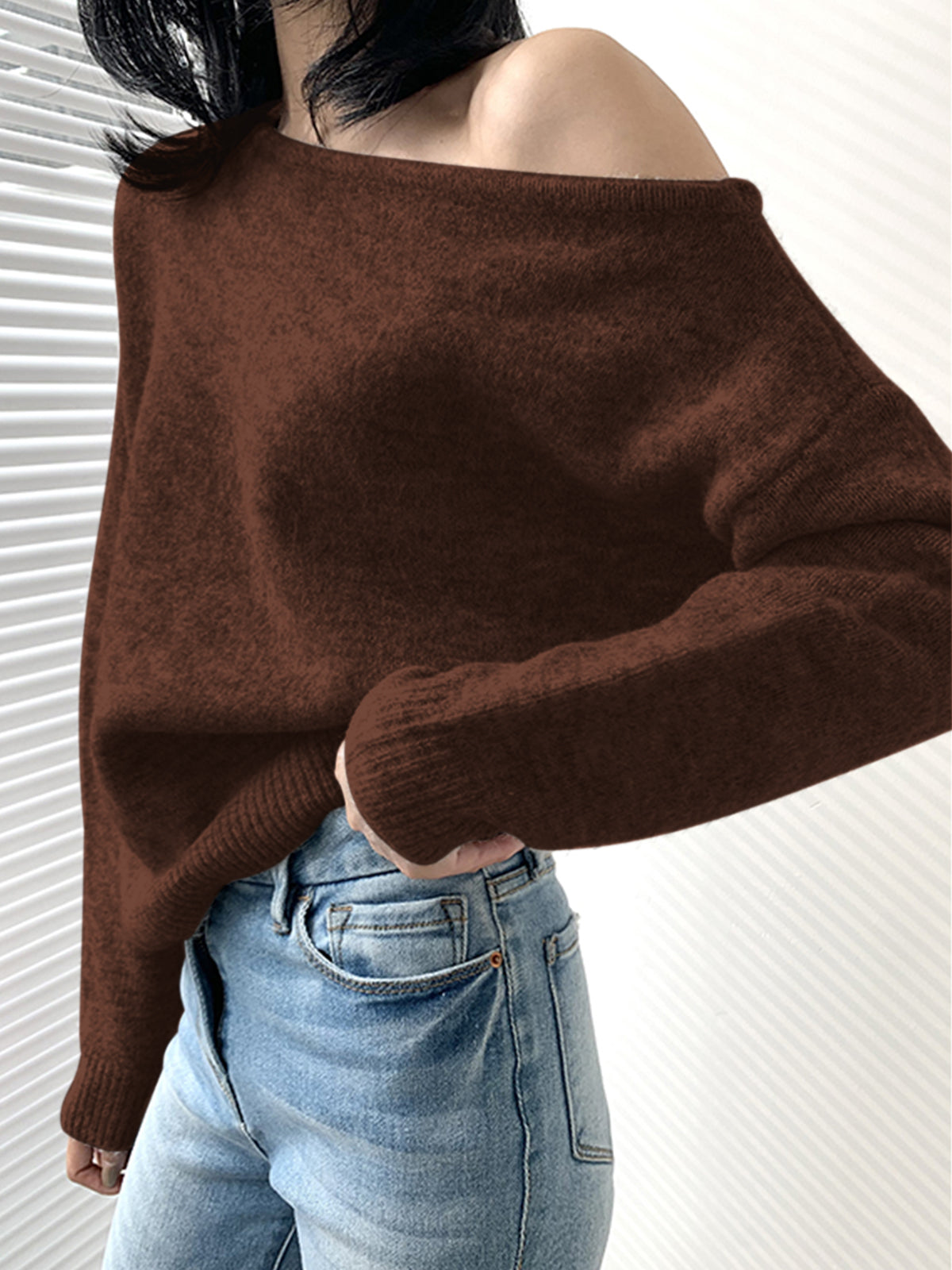 Ethelyn | Sweater Asymmetric Shoulder