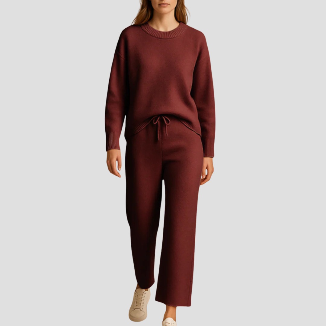 Rhianna | Knitted Loungewear Set Bordeaux