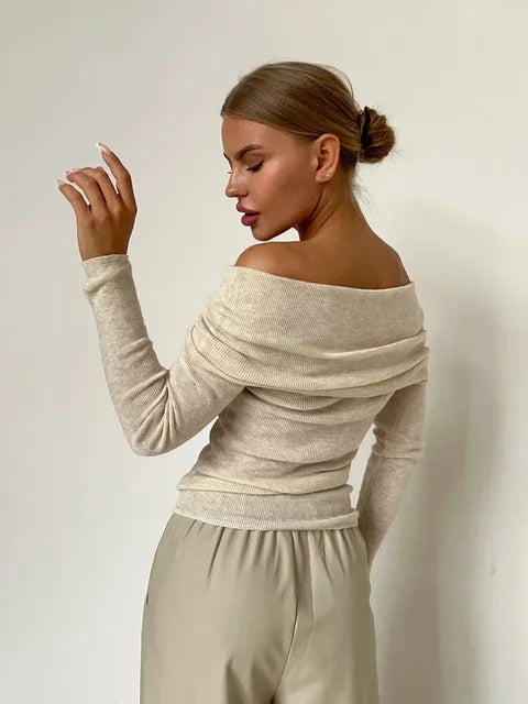 Annaliese | Top Off-the-shoulder draped neckline