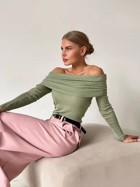 Annaliese | Top Off-the-shoulder draped neckline