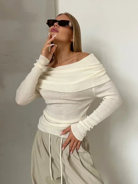 Annaliese | Top Off-the-shoulder draped neckline