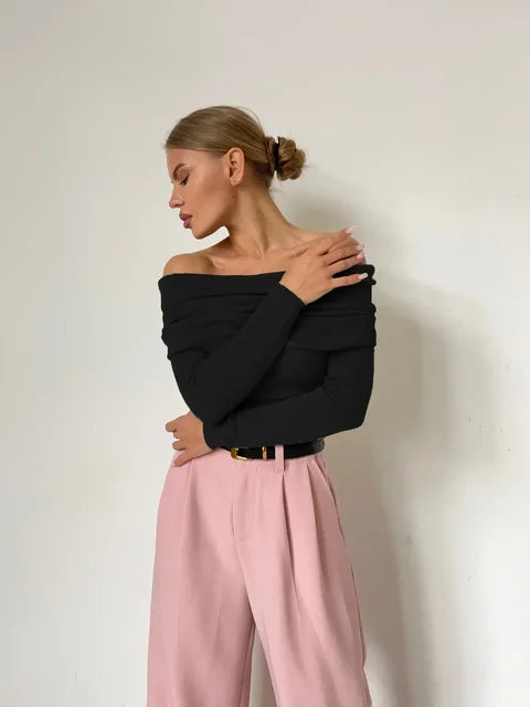 Annaliese | Top Off-the-shoulder draped neckline