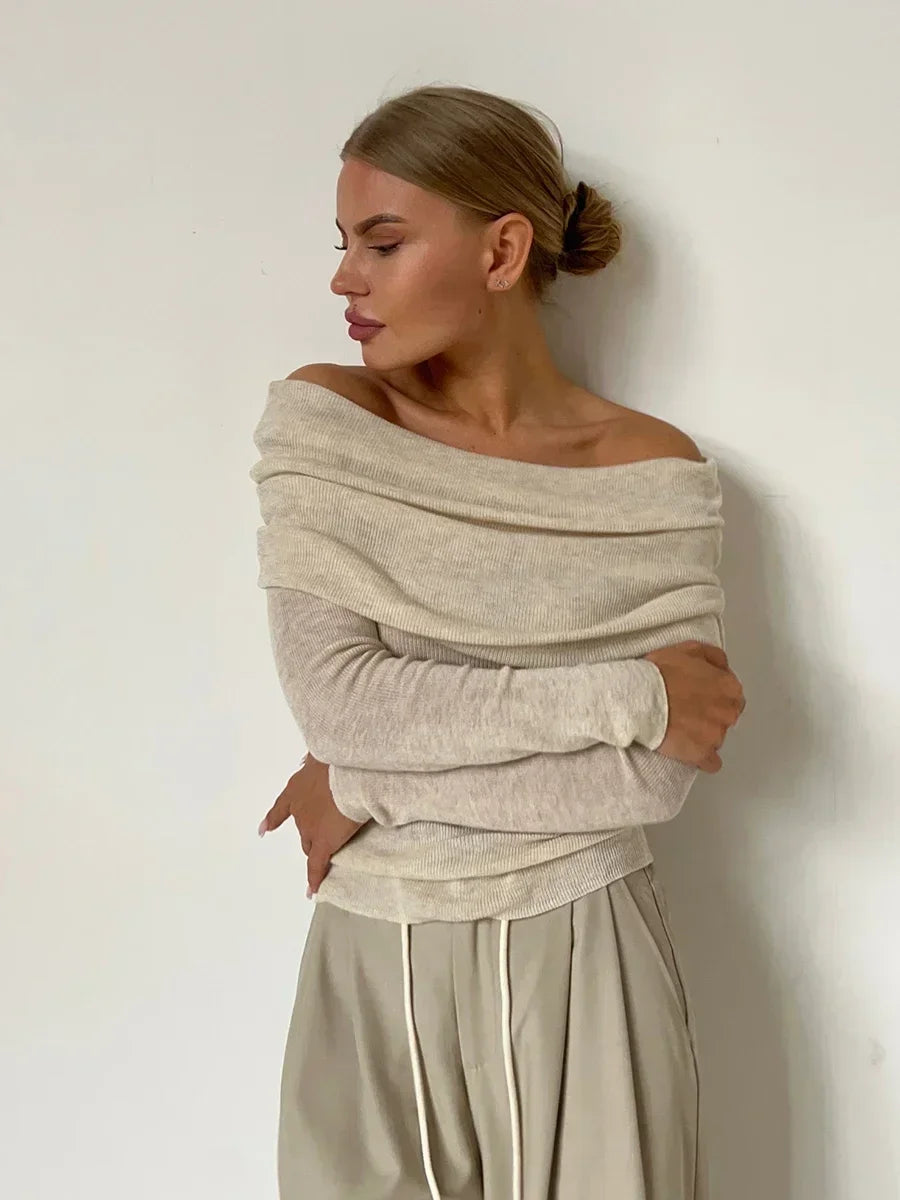 Annaliese | Top Off-the-shoulder draped neckline