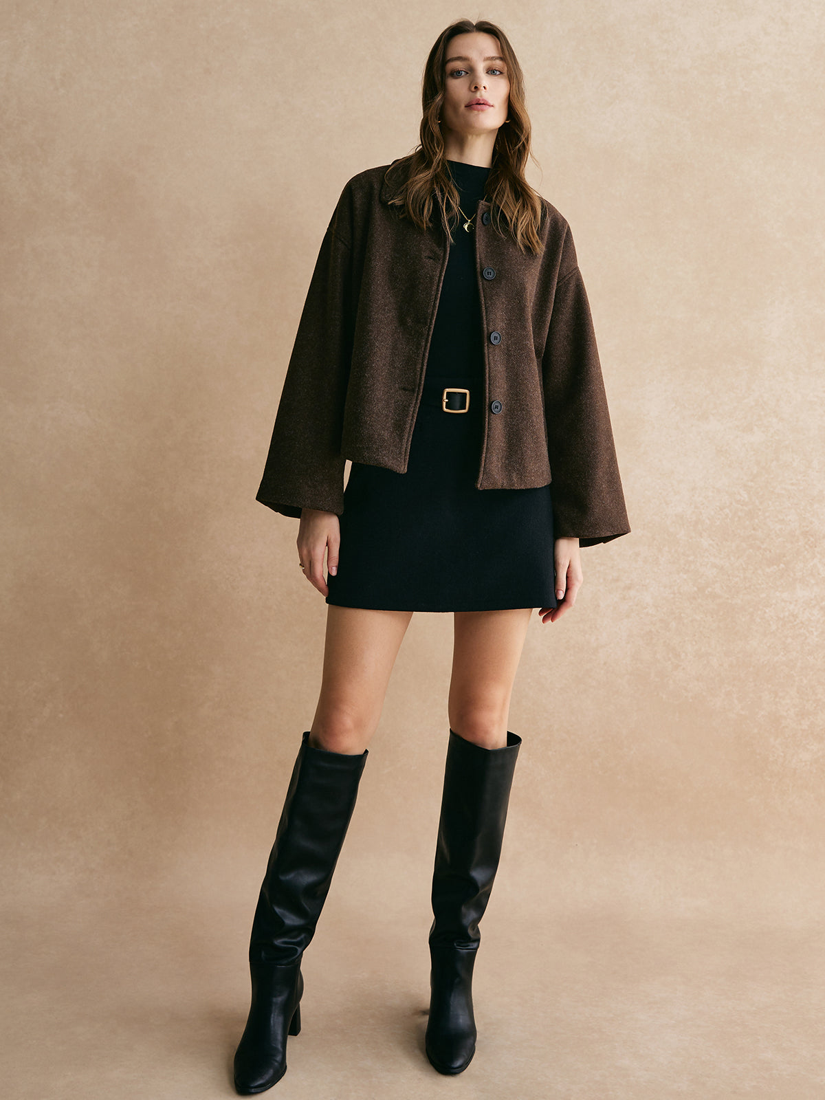 Marli | Women's Blazer Dark Brown Boxy Fit