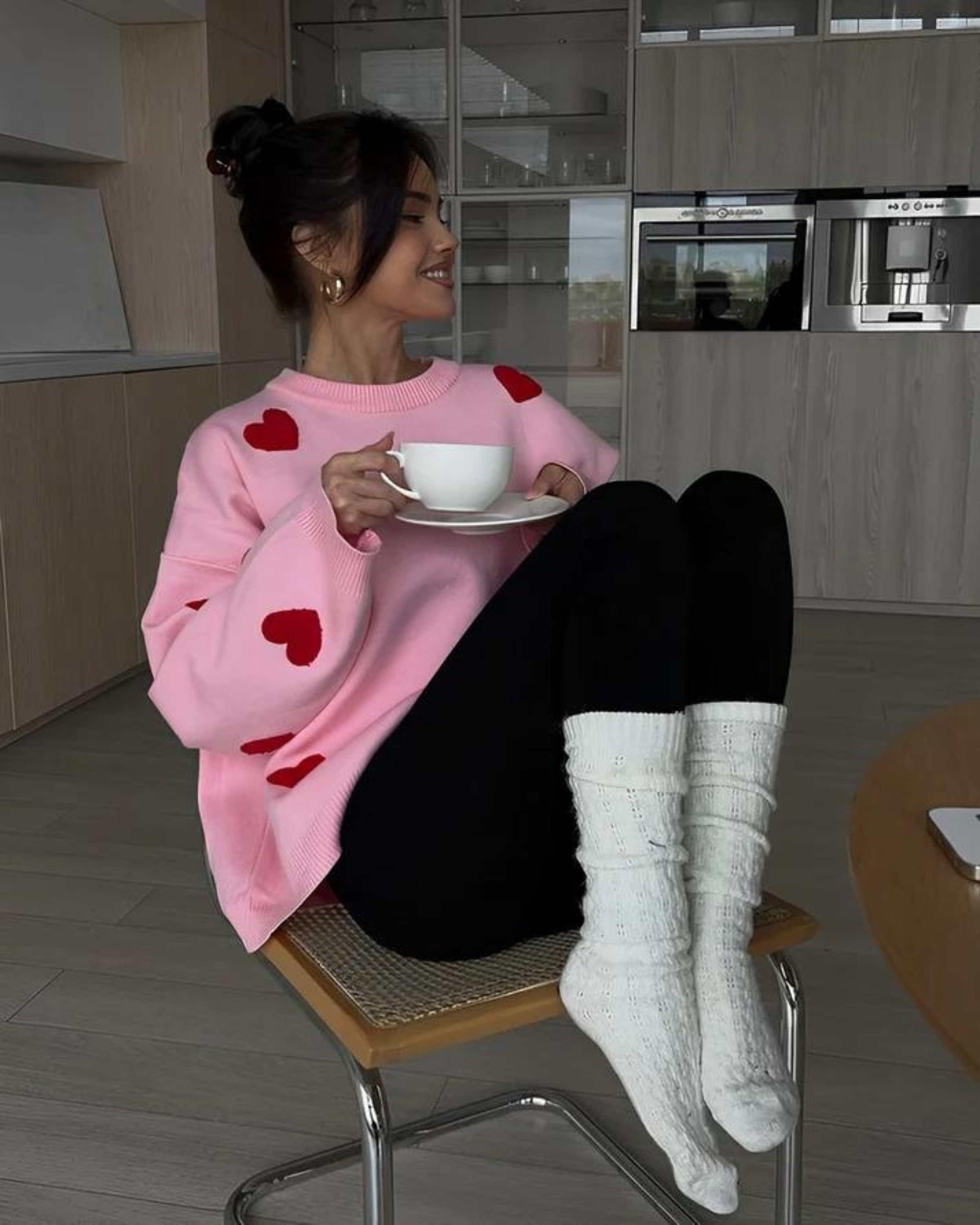 Joely | Women's Sweater with Heart Pattern