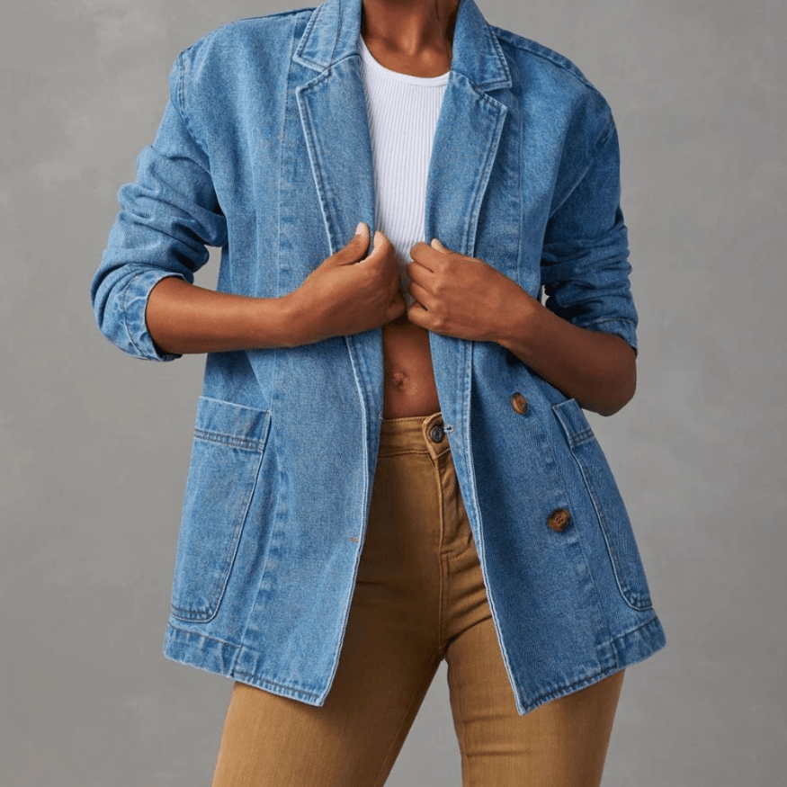 Eryn | Denim Blazer with Stylish Lapel