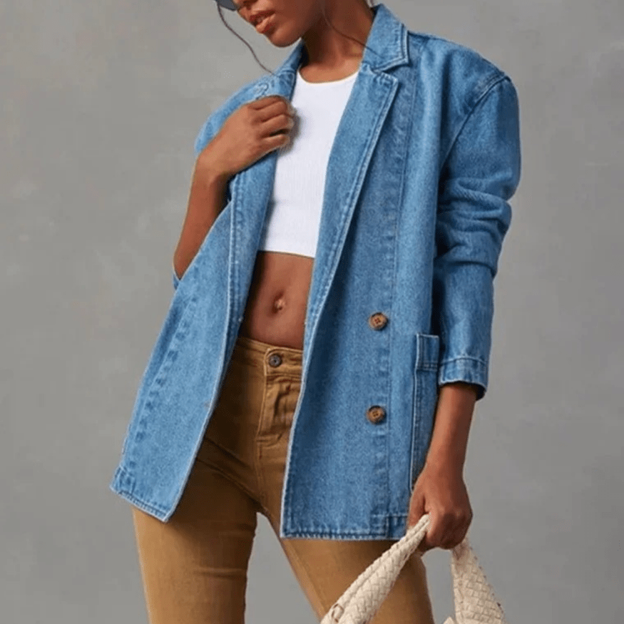 Eryn | Denim Blazer with Stylish Lapel