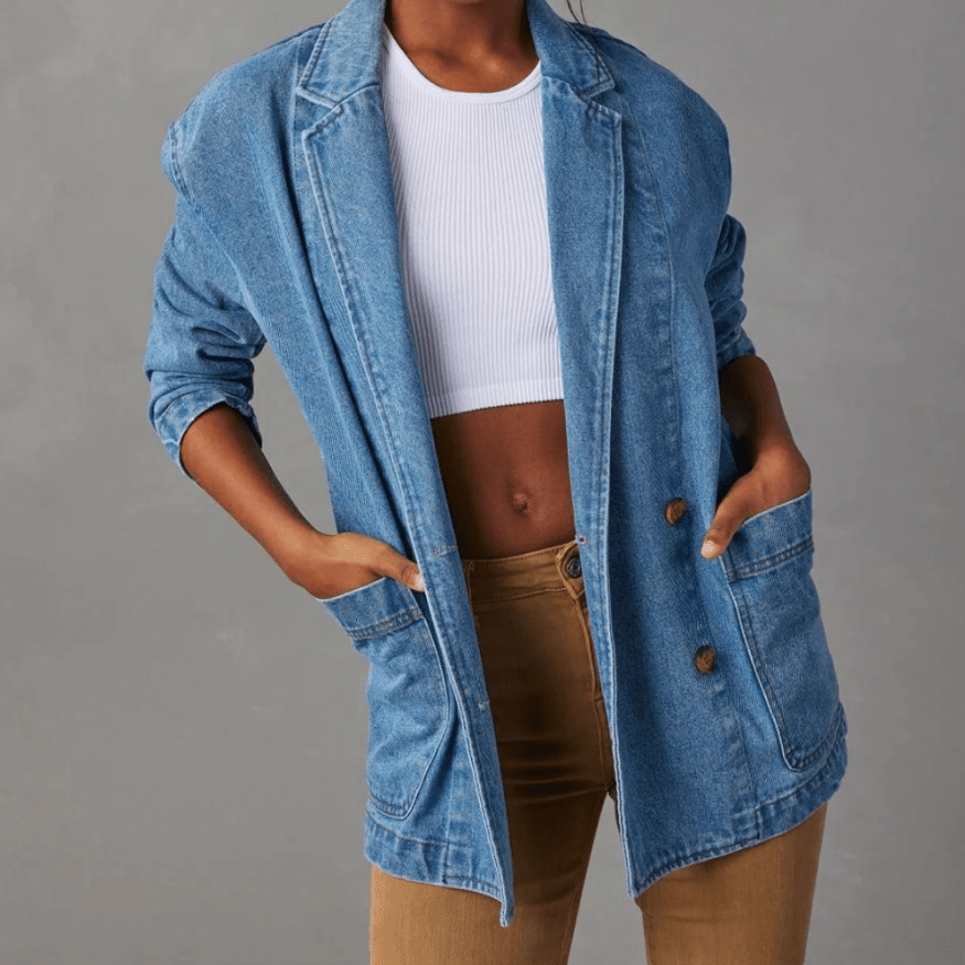 Eryn | Denim Blazer with Stylish Lapel