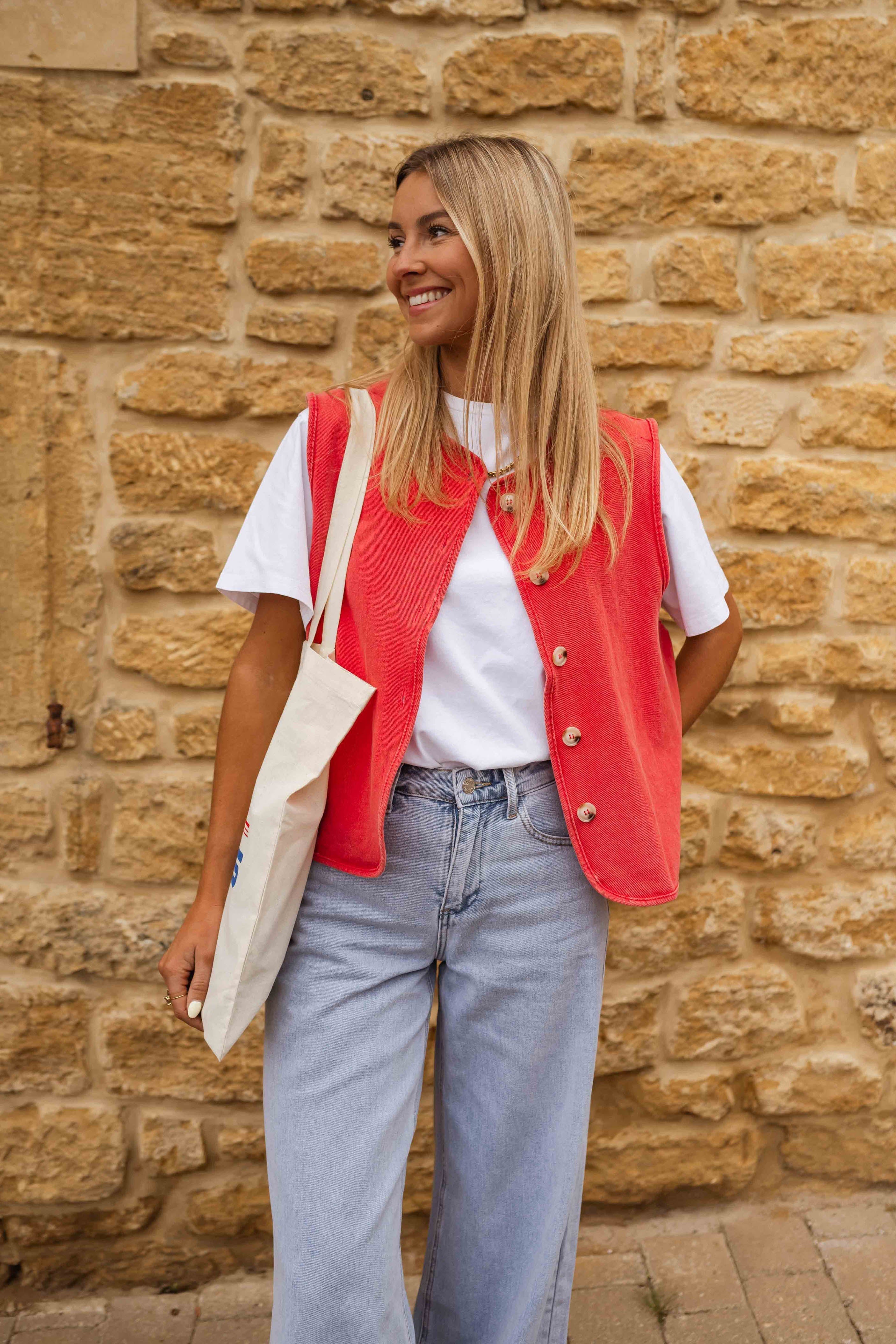Teri | Women's Vest Red Airy