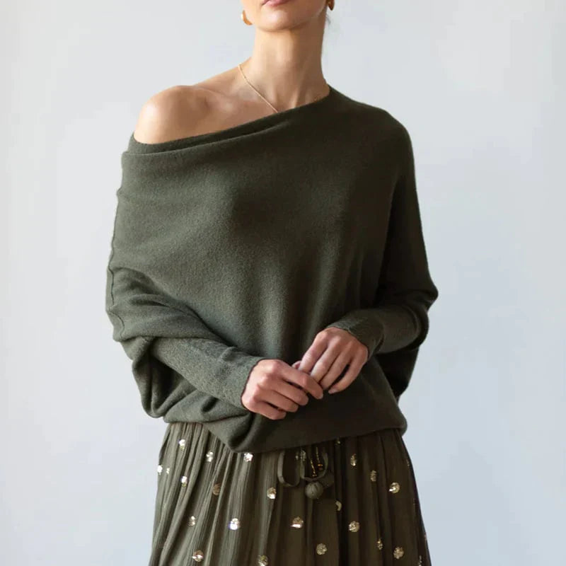 Riley | Sweater Asymmetric Neckline