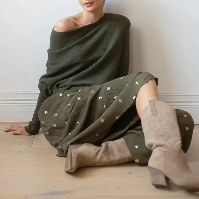 Riley | Sweater Asymmetric Neckline