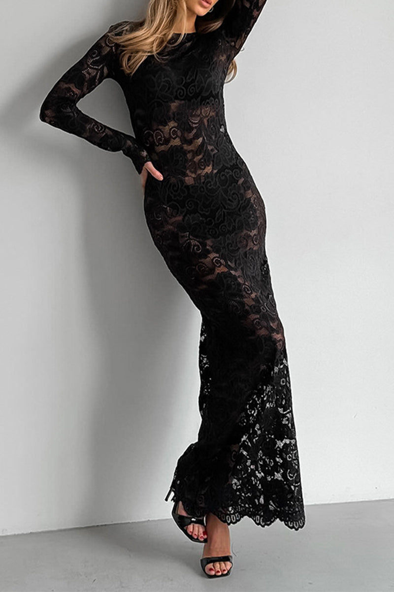 Melor | Maxi Dress Intricate Lace Overlay