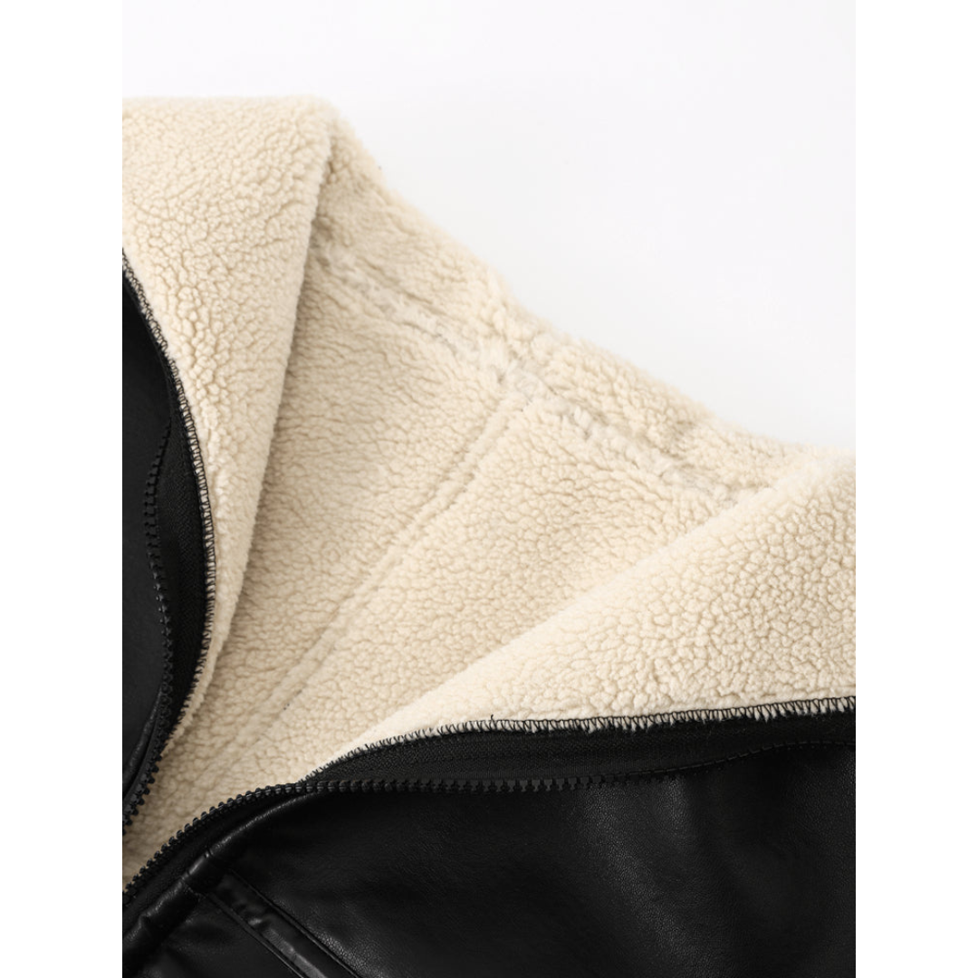 Haidyn | Aviator Jacket with Oversized Teddy Collar