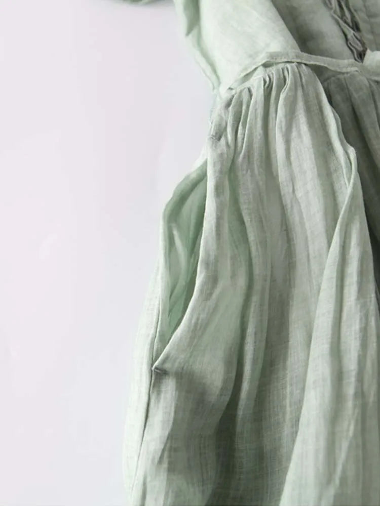 Henry | Linen Look Midi Dress Green