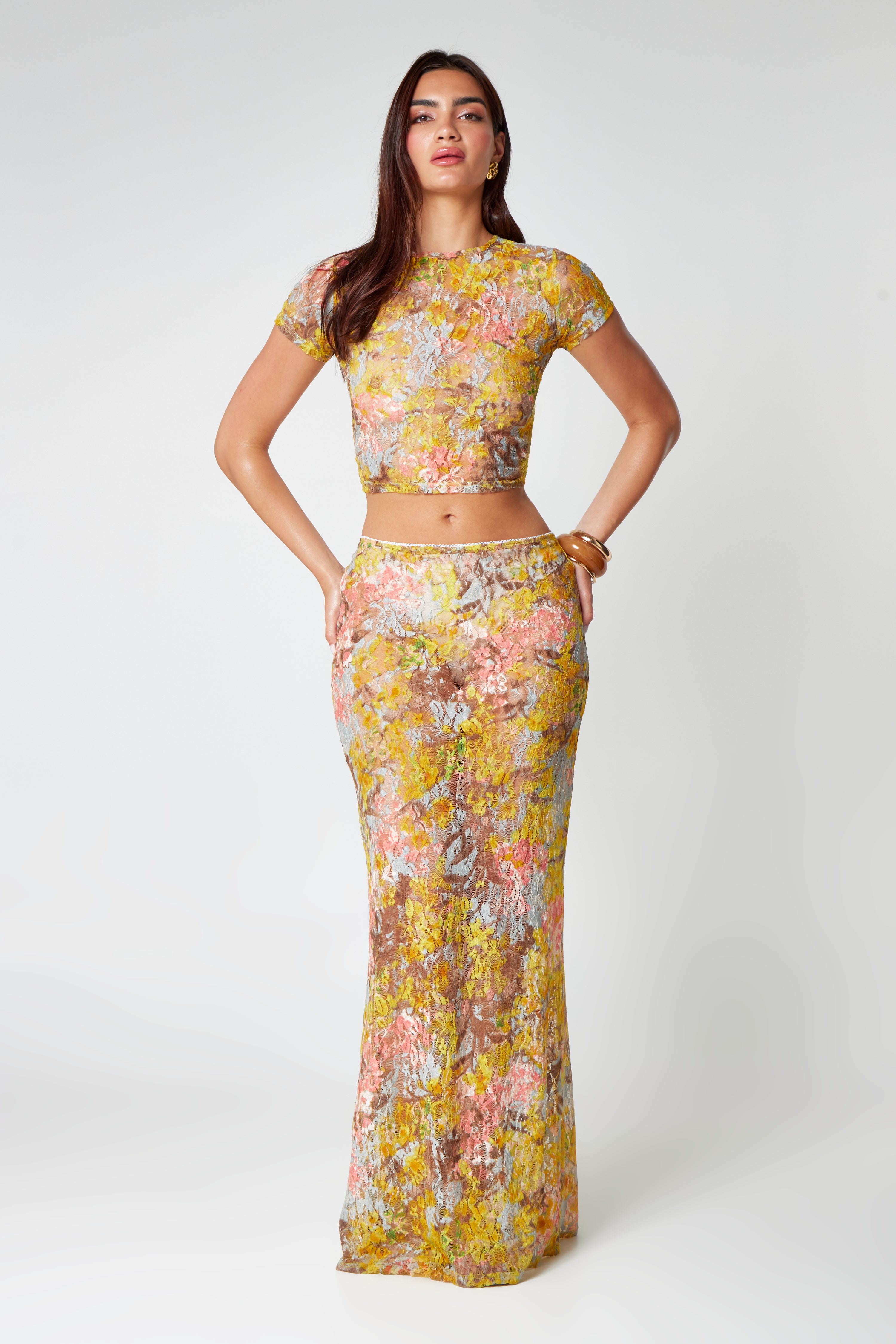 Francie | Two-Piece Set Yellow Floral Print