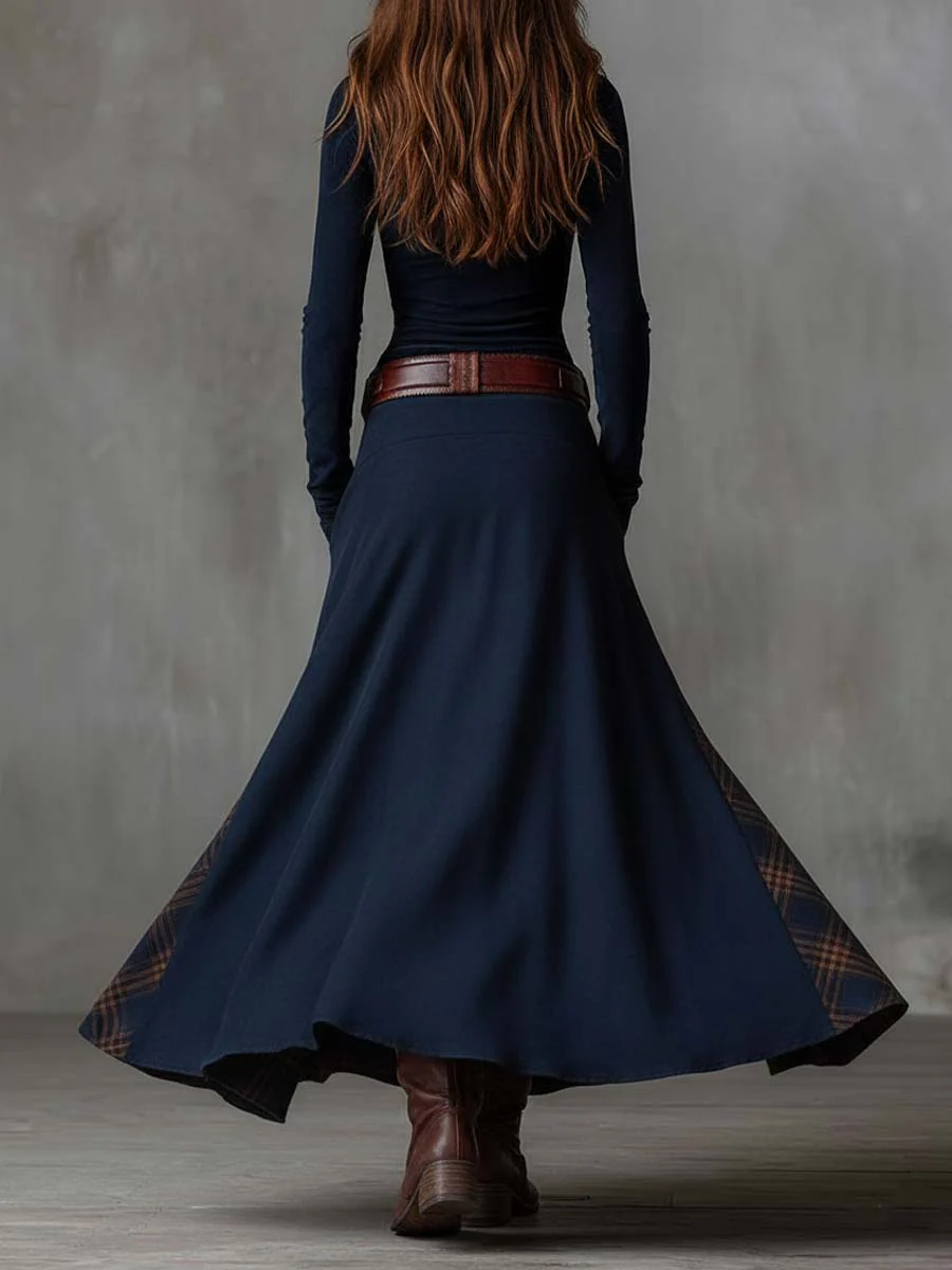 Annalize | Buttoned Plaid Maxi Dress