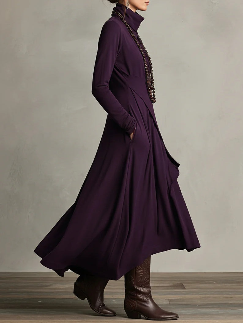 Vivienne | Asymmetrical High Neck Maxi Dress