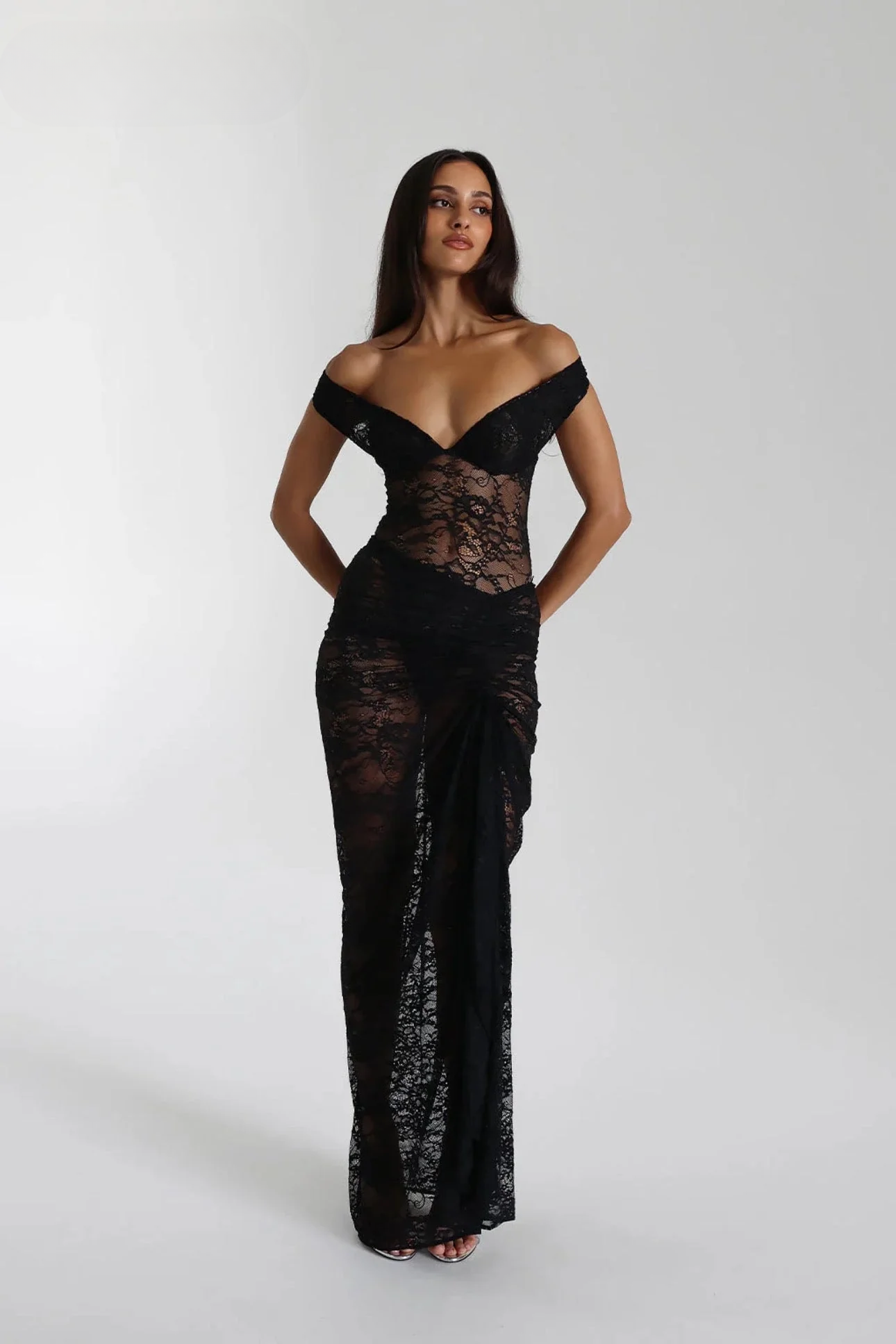 Shalonda | Off-the-shoulder evening dress with slit