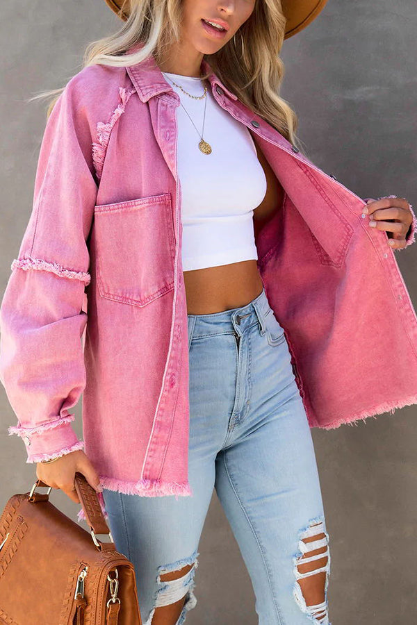 Leonora | Denim jacket with frayed details