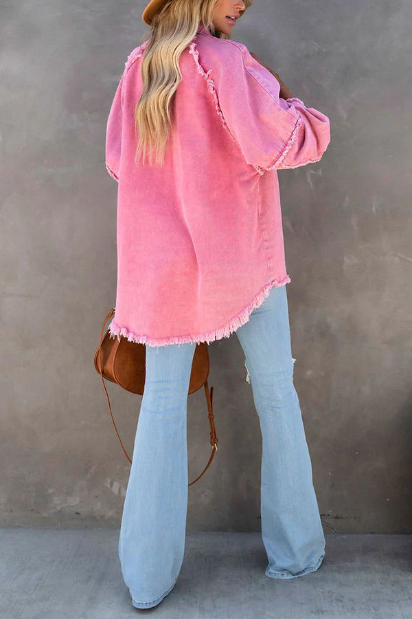 Leonora | Denim jacket with frayed details