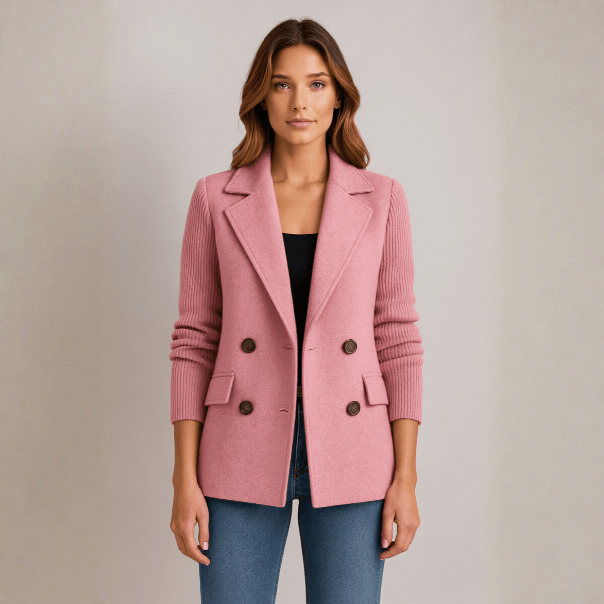 AMA | Knit-Sleeve Blazer