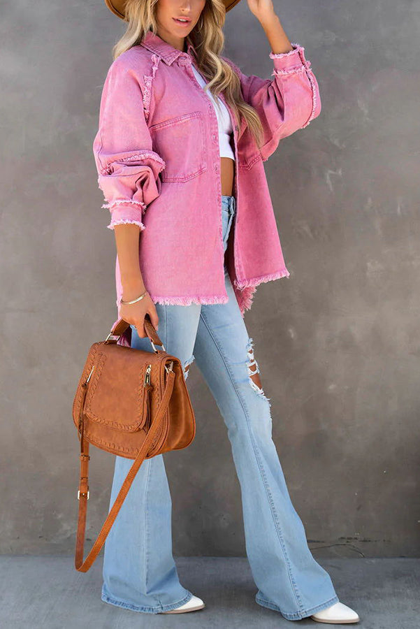 Leonora | Denim jacket with frayed details