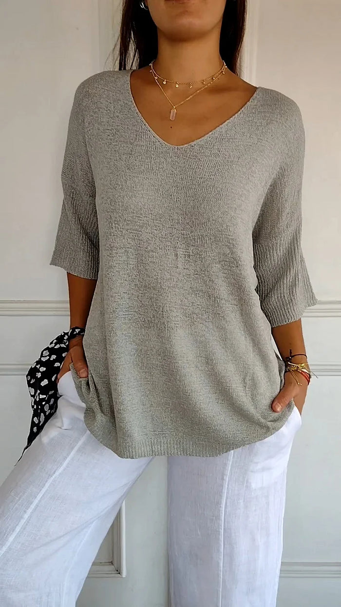 Loraine | Knitted Sweater with Three-Quarter Sleeves