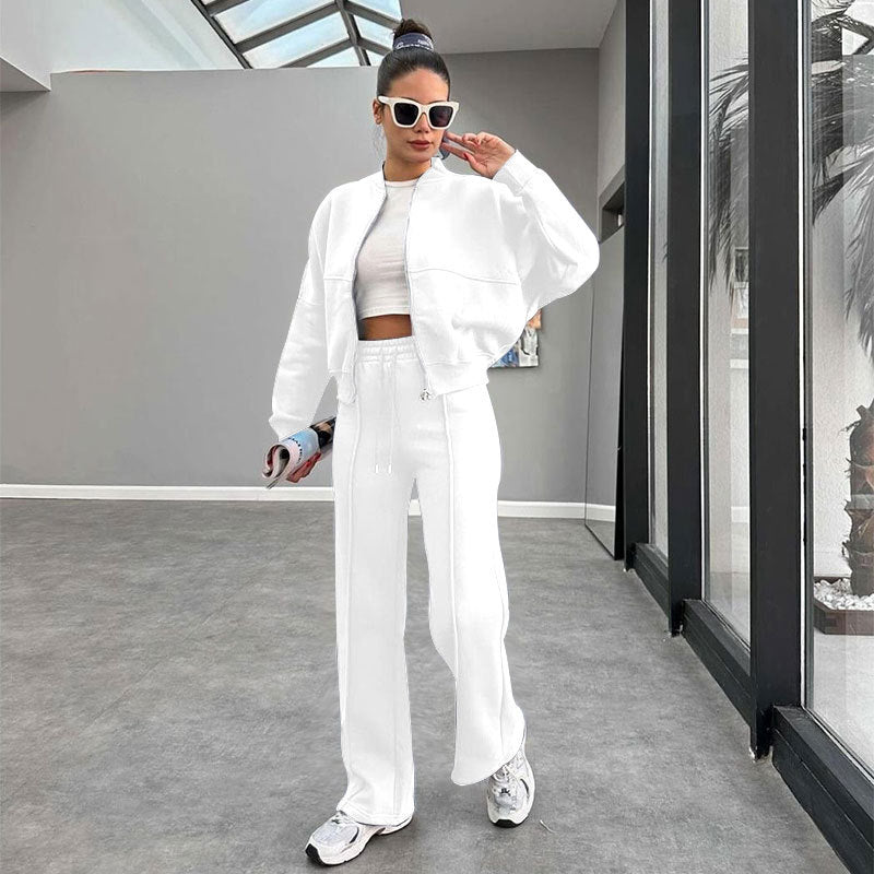 Stacy | Two-piece Set Cropped Bomber & Wide-leg