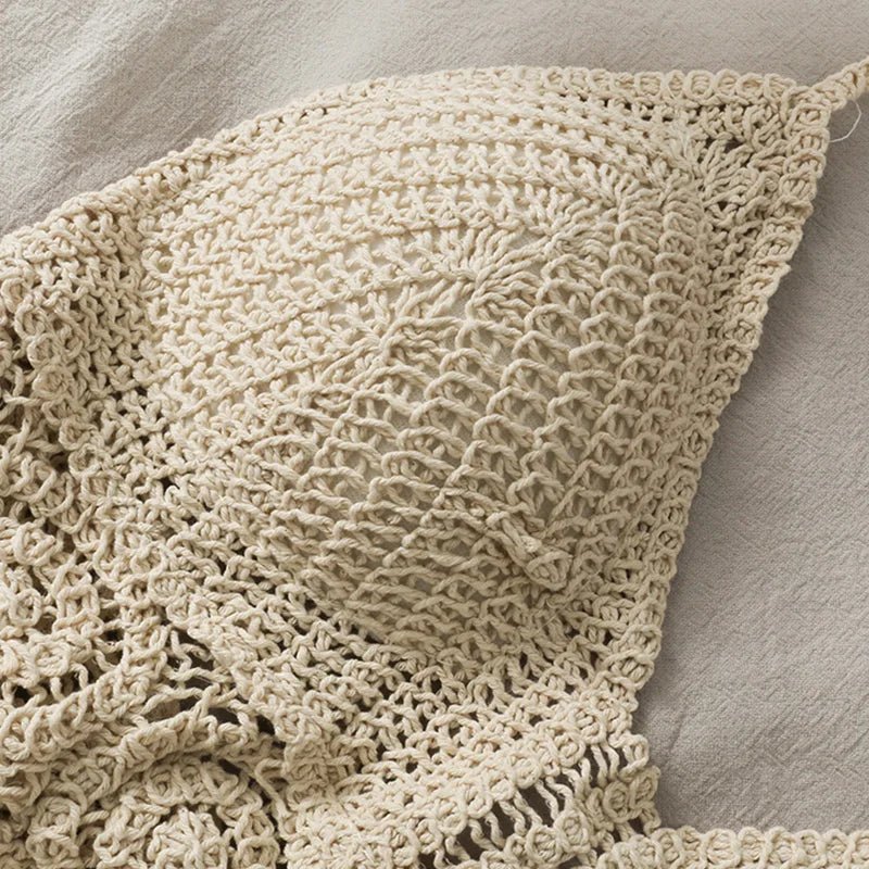 Zahra | Halter Top Crocheted with Fringes