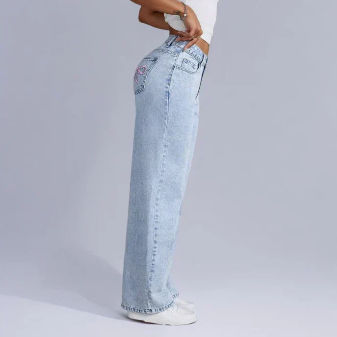 Shalyn | Jeans with Pink Bow Details