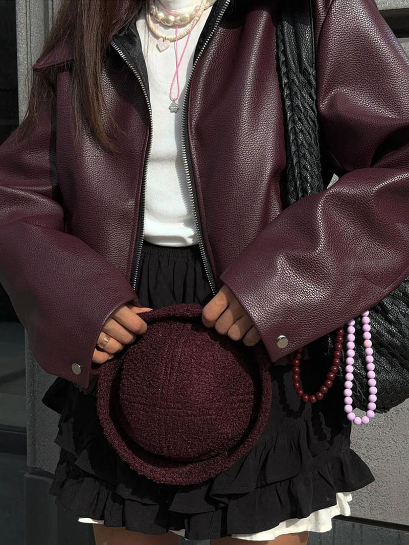 Alea | Jacket Glossy faux leather finish