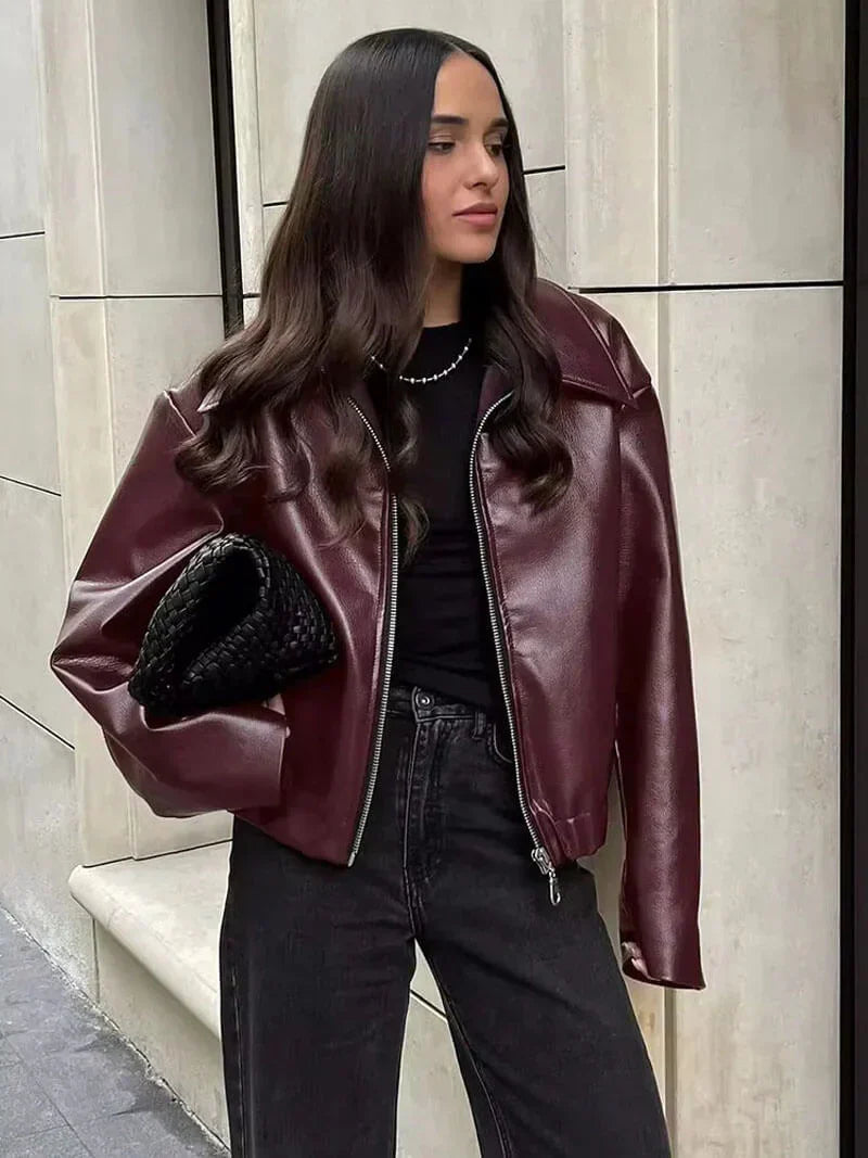 Alea | Jacket Glossy faux leather finish