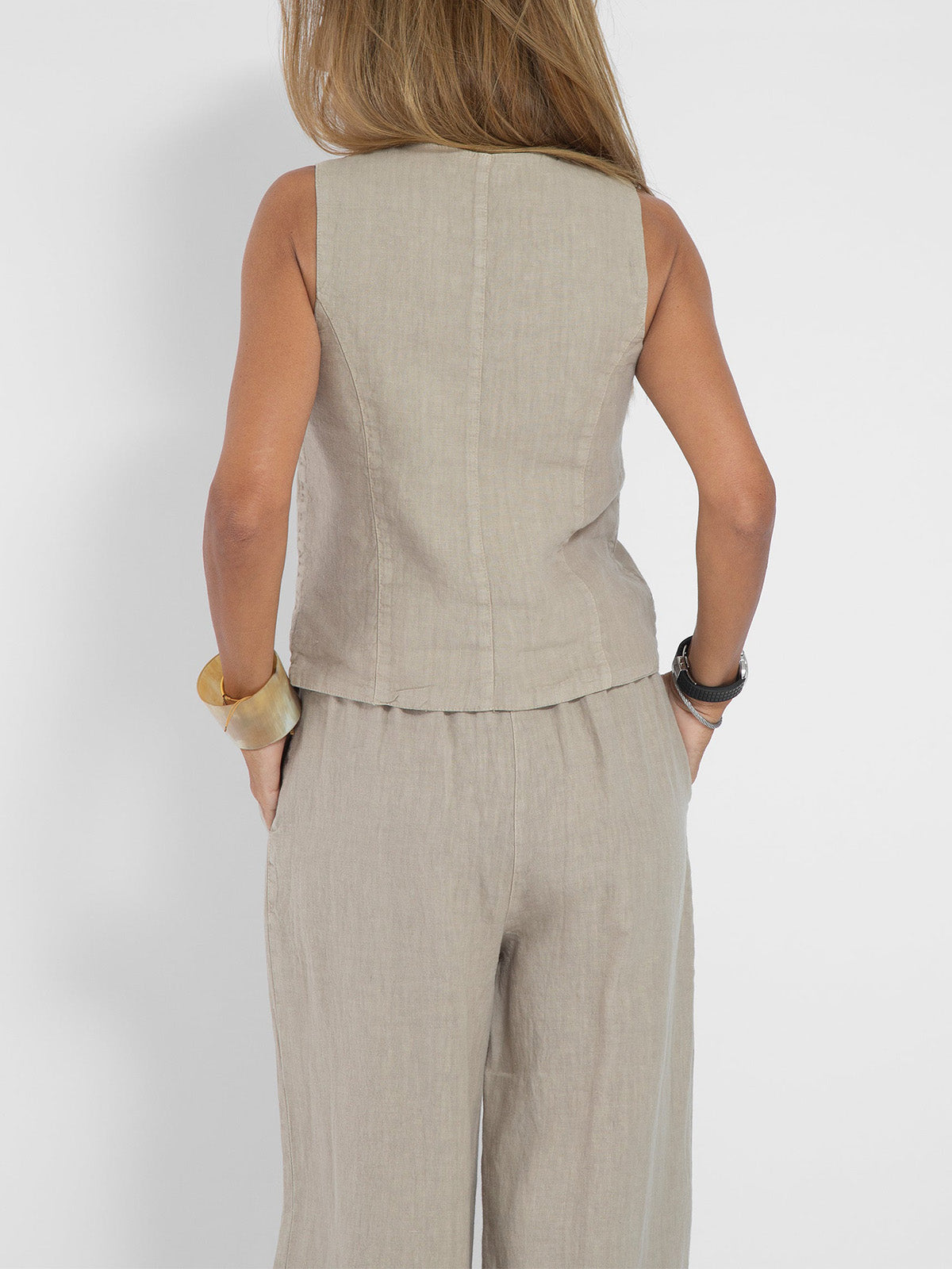 Jinthe | Suit Set with Wide Trousers and Fitted Vest