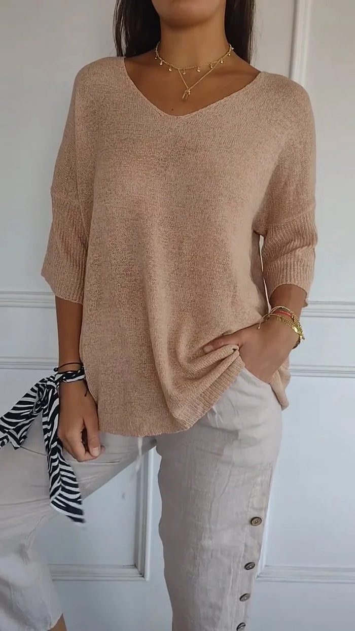 Loraine | Knitted Sweater with Three-Quarter Sleeves