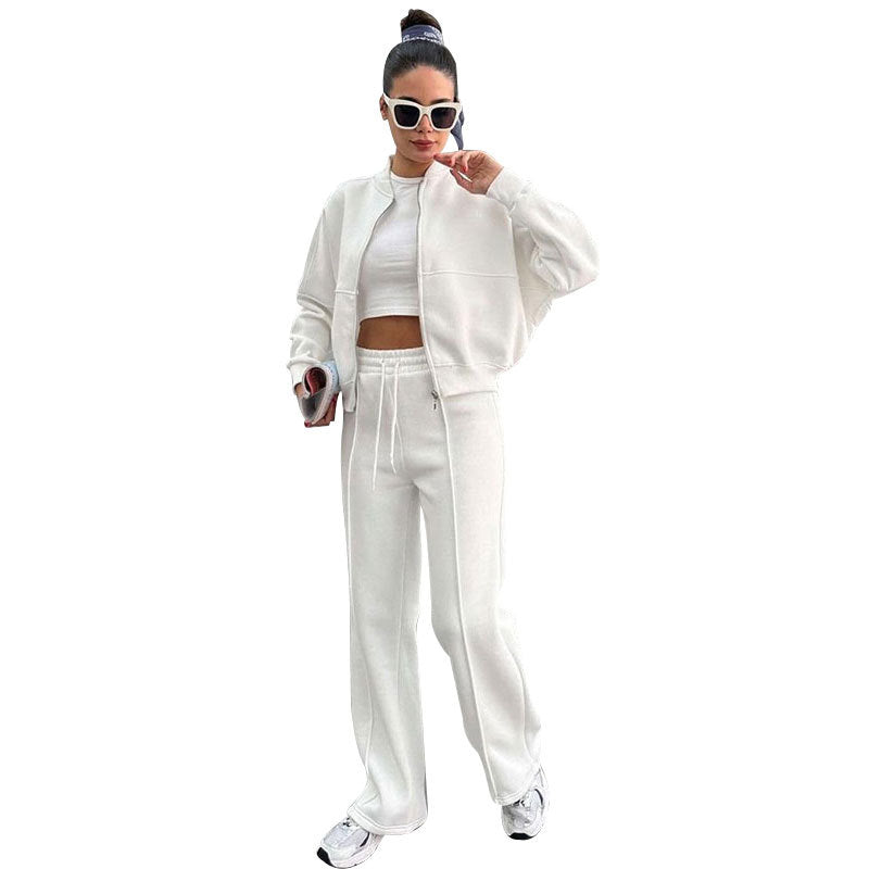 Stacy | Two-piece Set Cropped Bomber & Wide-leg