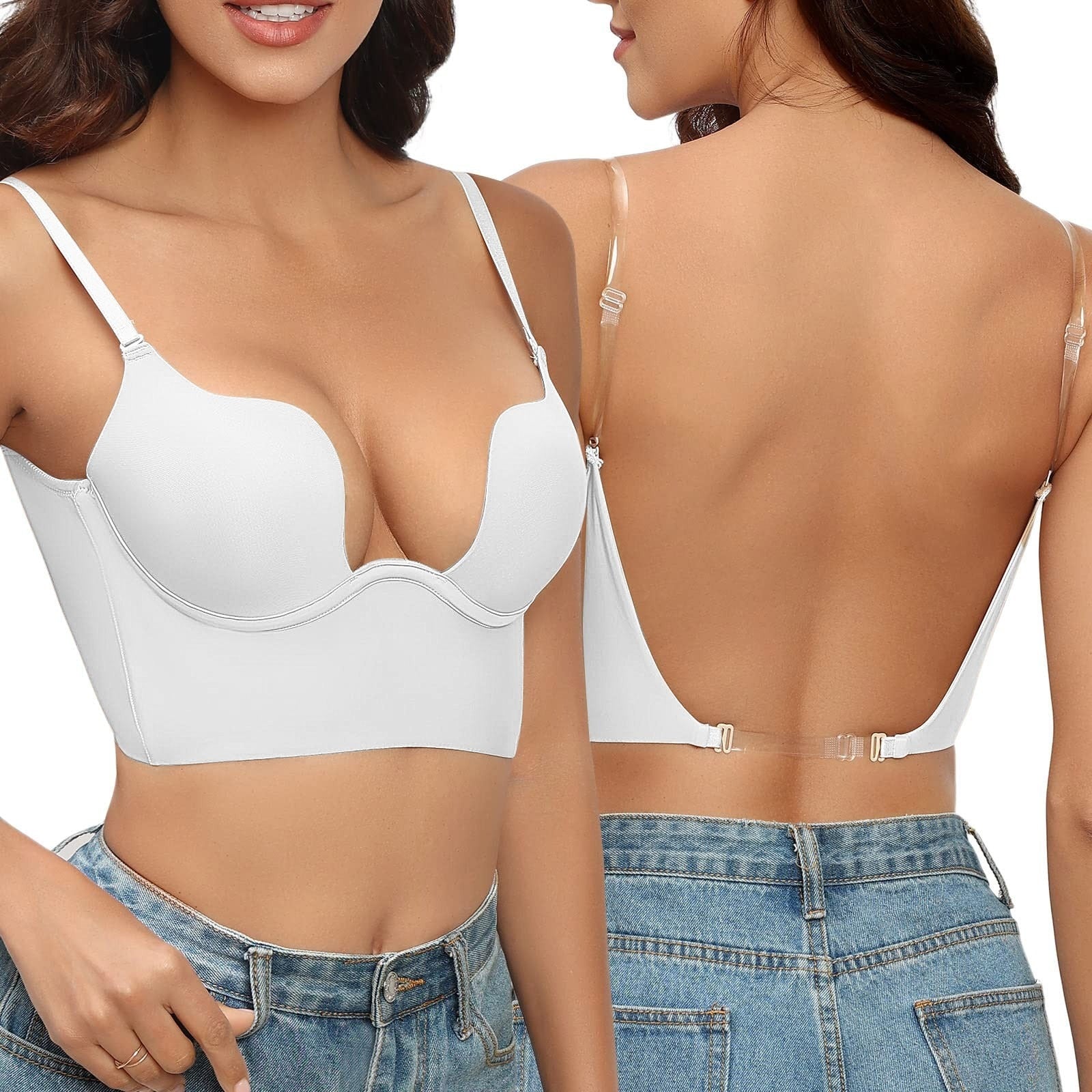 Lena | Invisible Bra with Plunging Neckline and Open Back