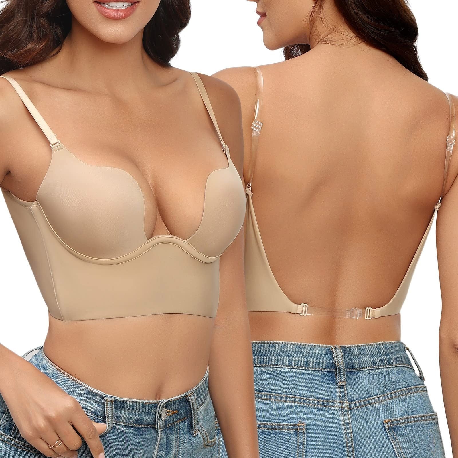 Lena | Invisible Bra with Plunging Neckline and Open Back