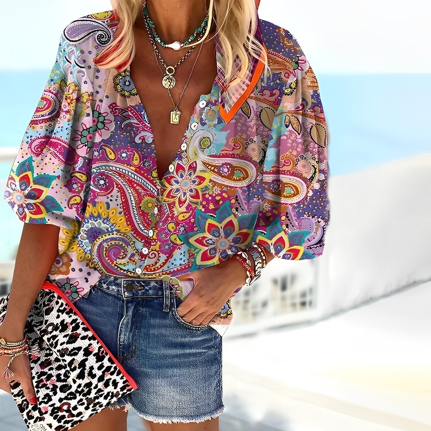 Hazle | Blouse Mandala Print