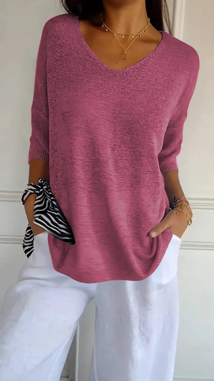 Loraine | Knitted Sweater with Three-Quarter Sleeves