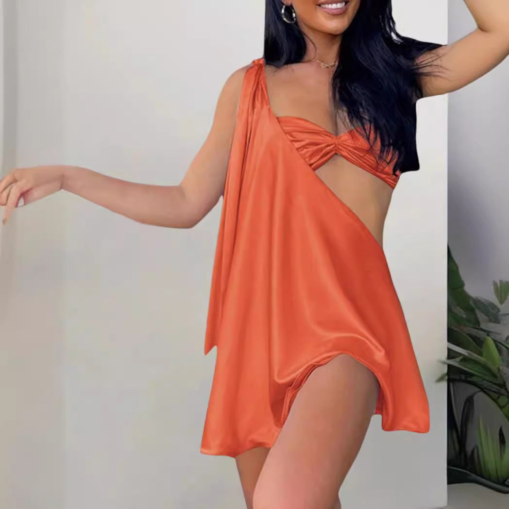 Pamelia | Women's Dress Asymmetrical Draped